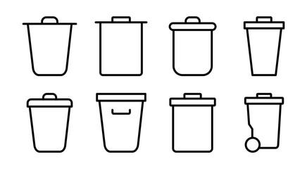 Trash icon set illustration. trash can icon. delete sign and symbol.