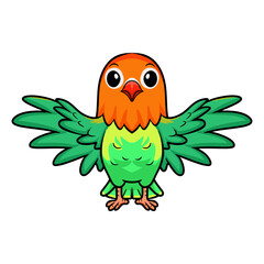 Cute violin love bird cartoon flying