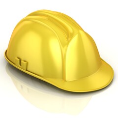 Fototapeta premium Yellow safety helmet, isolated on white background