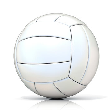 White volleyball ball, isolated on white background.