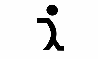 Running logo of letter R with a running person sign. Logo of people running to the finish line