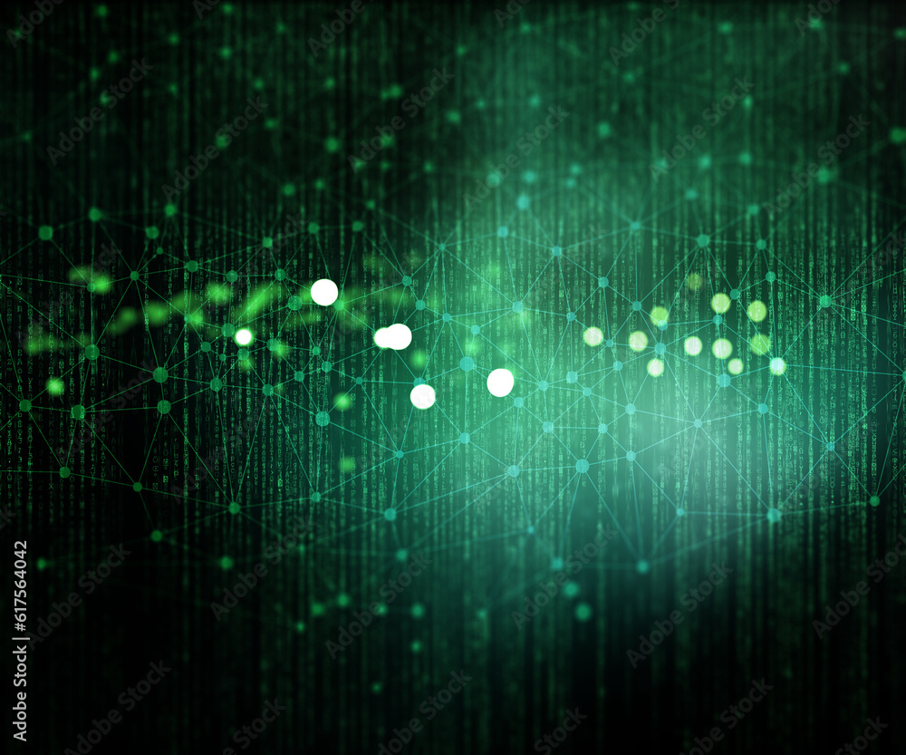 Poster 3d rendered background with matrix style design