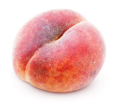 Chinese flat donut peach isolated on white with clipping path