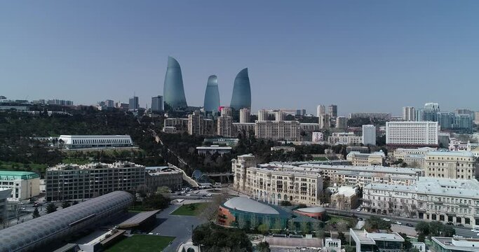 Baku, Azerbaijan. View from the boulevard