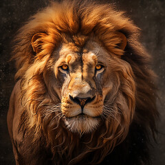 Naklejka premium Lion close up - generative ai