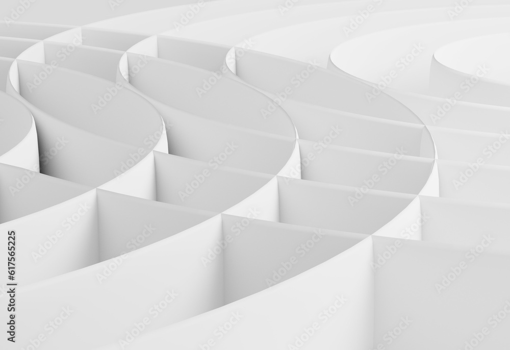Poster abstract white curved border lines background with wavy intersecting lines 3d render