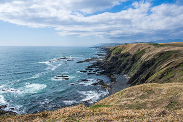 襟裳岬手前の断崖絶壁