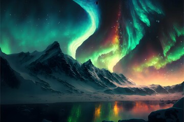 Northern Lightsmilky way aurora super realistic hyper detailed dramatic lighting 4k 