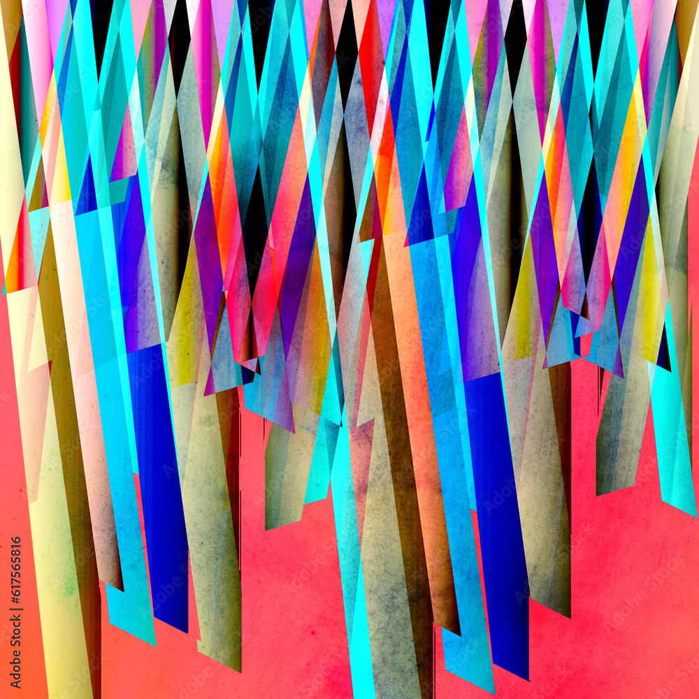 Poster abstract colorful watercolor background with different geometric elements