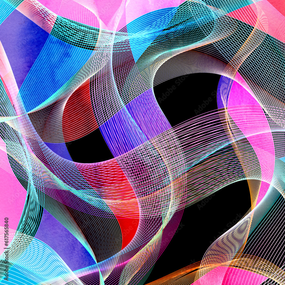 Poster abstract colorful watercolor background with different geometric elements