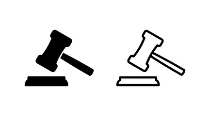 Gavel icon vector. judge gavel icon. auction hammer