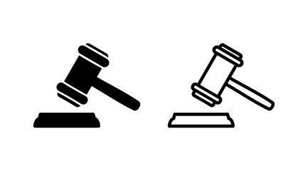 Gavel icon vector. judge gavel icon. auction hammer