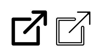 External link icon vector. hyperlink chain symbol. download, share,