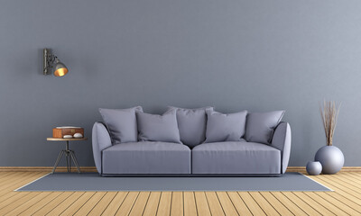Purple modern lounge with elegant sofa - 3d rendering