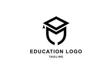 Education and letter M logo template design