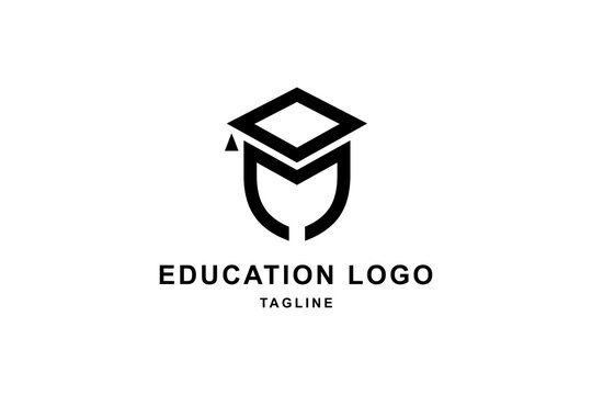 Education and letter M logo template design