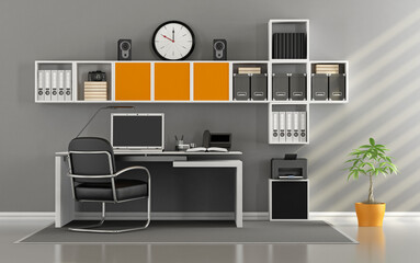 Home office with modern furniture - 3d rendering