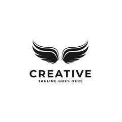Creative Wing Angel Logo Design Concept Vector Illustration Symbol Icon
