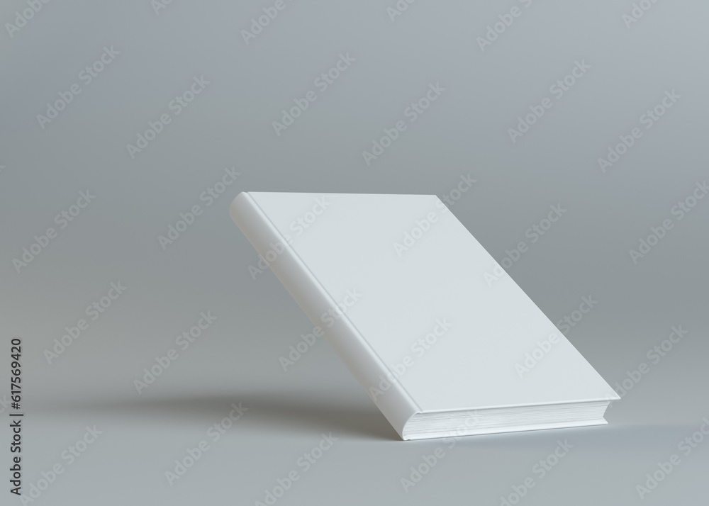 Poster white book template on gray background. 3d rendering. empty place for your content