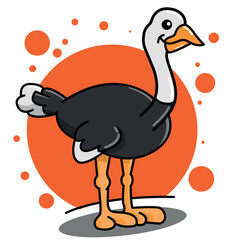 Cartoon of Ostrich