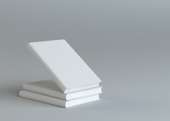 3D rendering empty books mockup, gray background