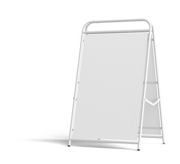 Street advertising stand. Empty space for your content. Isolated on white background. 3D...