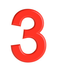 Fototapeta premium Red number. Beautiful font for your design. Isolated on white background. 3D illustration