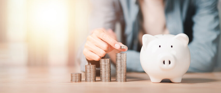 financial concept and saving money ,investment savings ,Planning savings for future ,retirement fund ,financial preparation ,future risk management ,Money Growth ,finance accounting ,interest growth