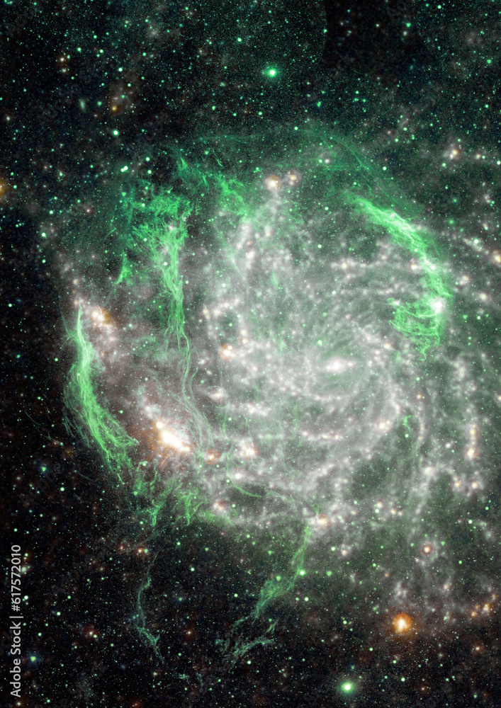 Poster star field in space a nebulae and a gas congestion. elements of this image furnished by nasa.