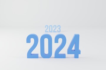 New year 2024 text design for business report brochure poster.