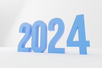 New year 2024 text design for business report brochure poster.