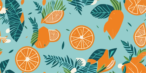 Patterns of Paradise: Dive into the Tropical Orange Delight