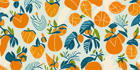 Harmonious Tropical Orange Patterns: Bringing Nature Indoors