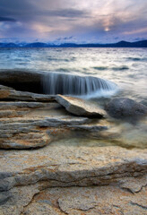 Fototapeta premium Lake Tahoe is a large freshwater lake in the Sierra Nevada of the United States.
