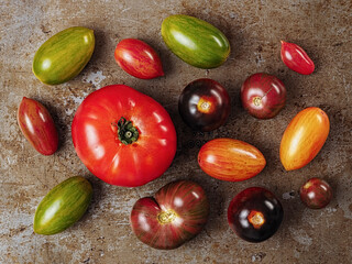 close up of rustic heirloom tomato