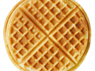 close up of plain belgium american waffles isolated