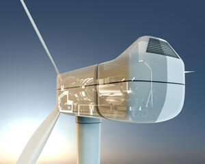 3d illustration of a modern wind turbine