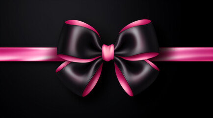 bow with red edges on a black background generativa IA