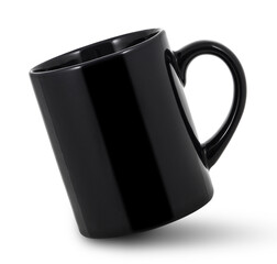 Black cup isolated on white background with clipping path