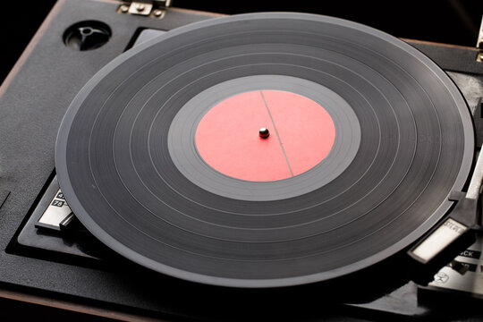 Picture of old music player with vinyl records