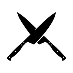 Chef Knifes Vector Silhouette - Illustration Black  Design Logo