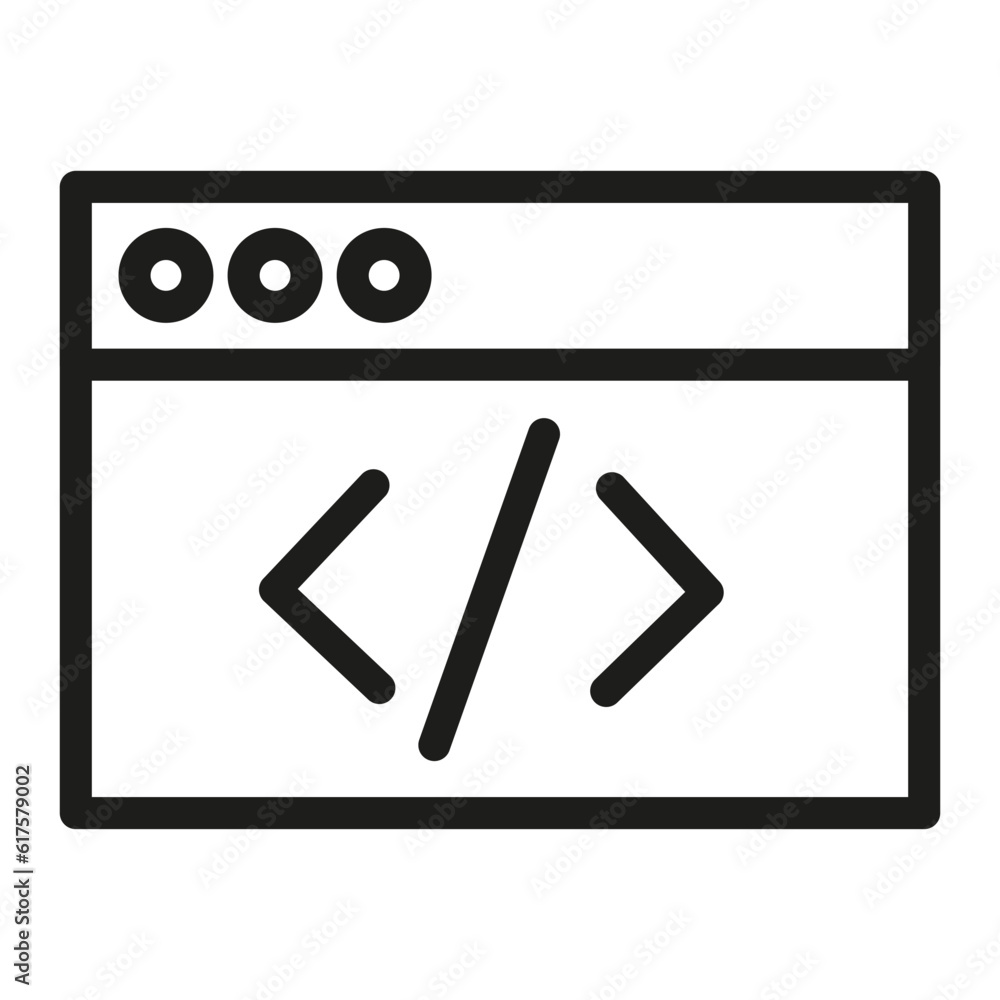 Aufkleber code window icon. vector illustration. stock image.