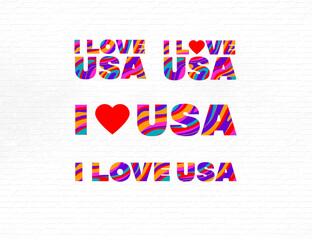 Fototapeta premium lettering i love country, USA. vector