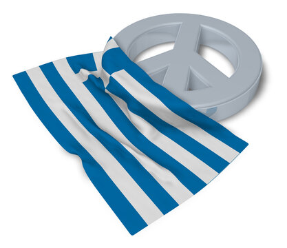 peace symbol and flag of greece - 3d rendering