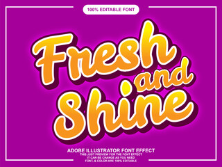 fresh yellow script text style editable font effect