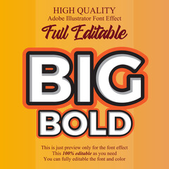 simple big bold text style editable font effect