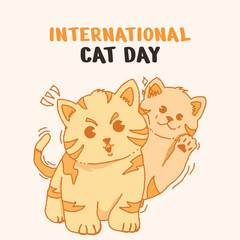 international cat day simple design