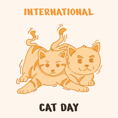 international cat day simple design