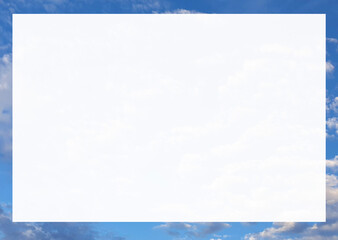 It is a frame that creates a translucent margin space on the landscape of the sky.
It is an A3 size image suitable for use as a design editing background.