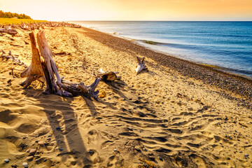 Beach on Lake Superior in Whitefish Point, Michigan, Upper Peninsula